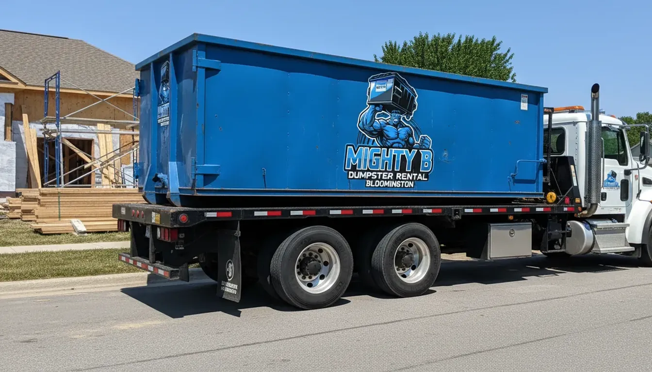 20 yard roll-off dumpster delivered to a Bloomington home