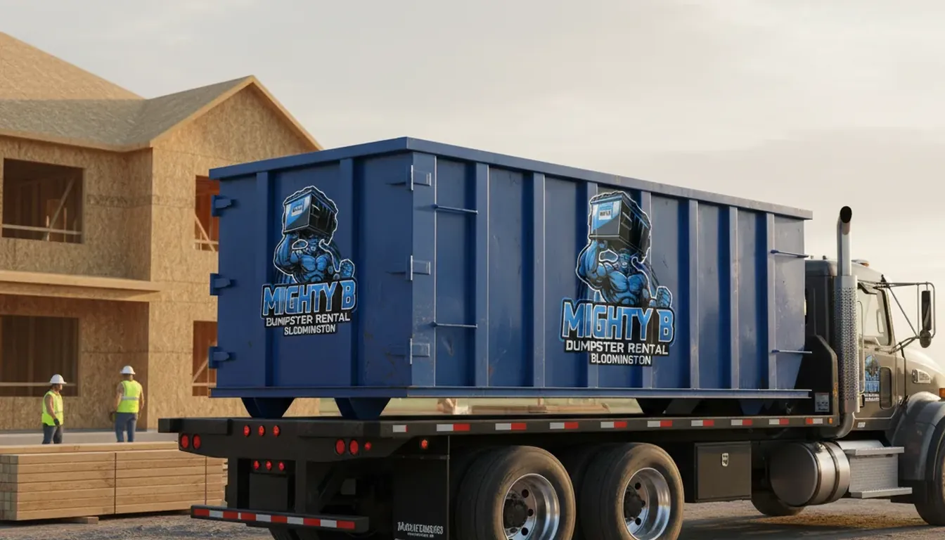 40 yard roll-off container staged at a Bloomington commercial site